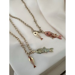 Collier COLOR FISH ROUGE