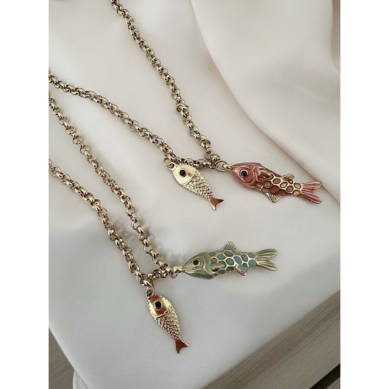 Collier COLOR FISH ROUGE